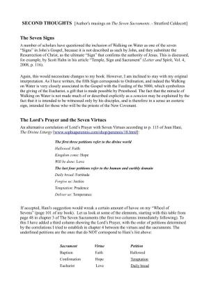 The Seven Signs the Lord's Prayer and the Seven Virtues