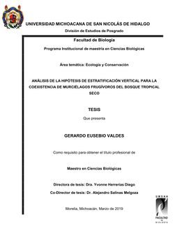 UNIVERSIDAD MICHOACANA DE SAN NICOLÁS DE HIDALGO División De Estudios De Posgrado