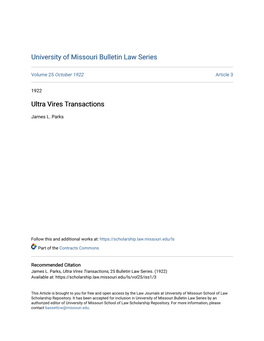 Ultra Vires Transactions