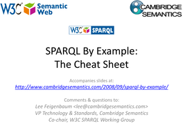 SPARQL by Example: the Cheat Sheet