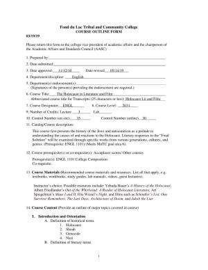 Fond Du Lac Tribal and Community College COURSE OUTLINE FORM 03/19/19
