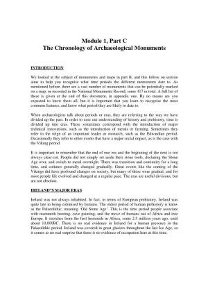 Module 1, Part C the Chronology of Archaeological Monuments