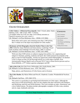 Research Guide to Celtic Studies