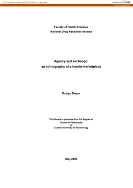 Agency and Exchange: an Ethnography of a Heroin Marketplace