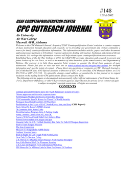 USAF Counterproliferation Center CPC Outreach Journal #148
