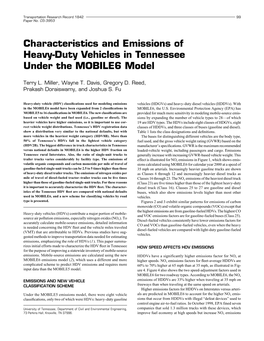 Characteristics and Emissions of Heavy-Duty Vehicles in Tennessee Under the MOBILE6 Model