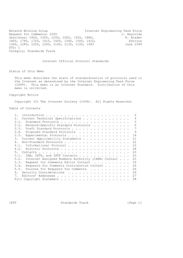 Network Working Group Internet Engineering Task Force Request for Comments: 2500 J