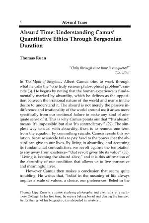 Absurd Time: Understanding Camus' Quantitative Ethics Through
