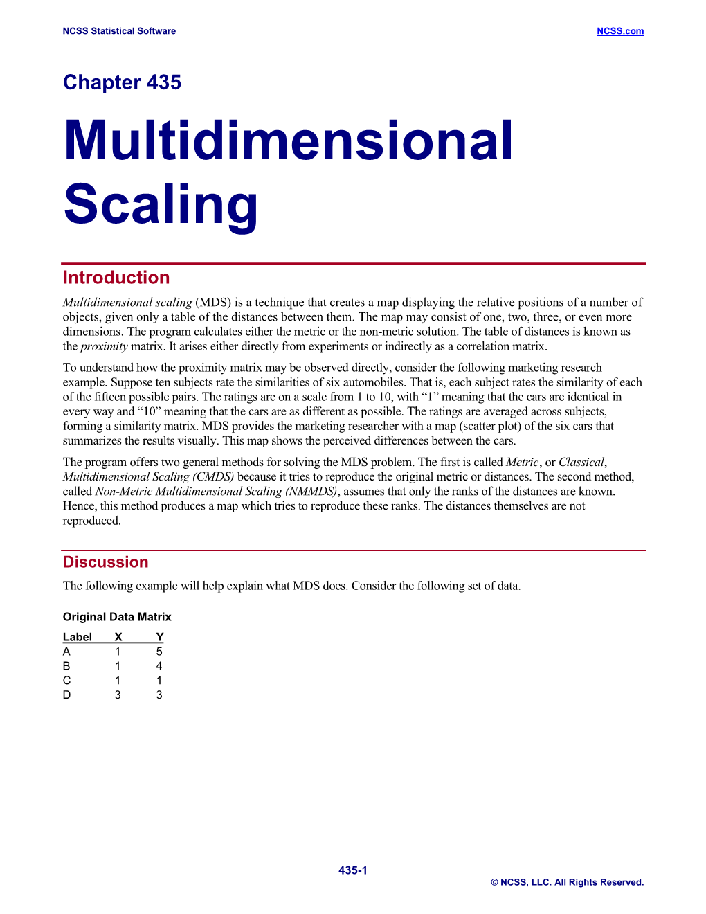 Multidimensional Scaling