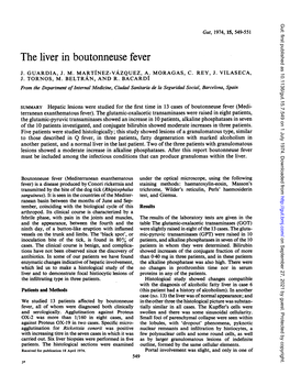 The Liver in Boutonneuse Fever