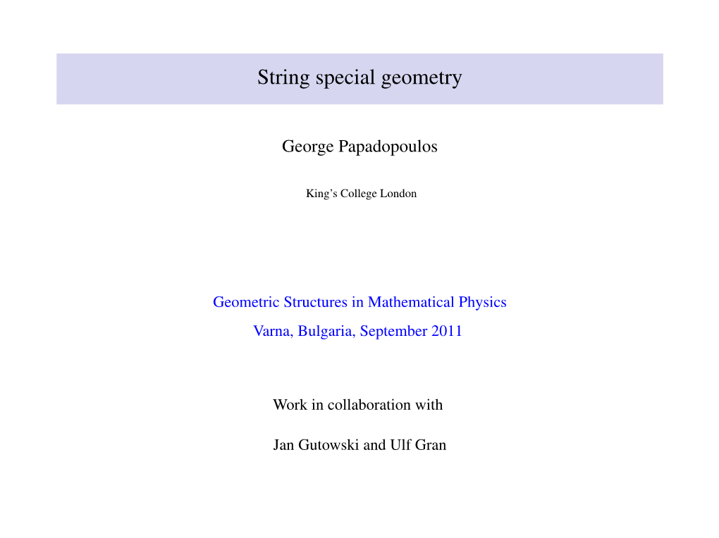 Geometry and Supersymmetry Heterotic Horizons IIB Horizons M-Horizons