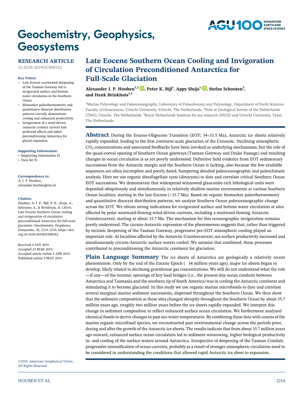 Late Eocene Southern Ocean Cooling and Invigoration of Circulation