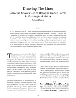 Caroline Shaw's Use of Baroque Dance Forms in Partita for 8 Voices