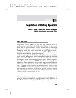 Regulation of Rating Agencies