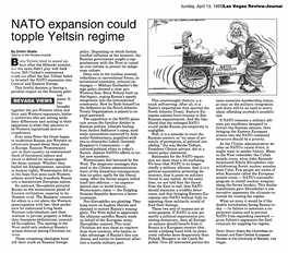 NATO Expansion Could Topple Yeltsin Regime