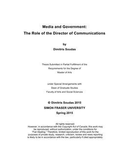 Media and Government: the Role of the Director of Communications