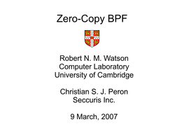 Zero-Copy BPF