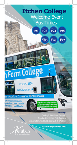 View the Welcome Event Bus Times Here
