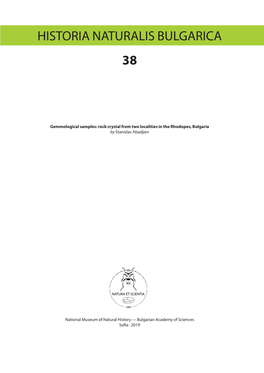 Historia Naturalis Bulgarica 38