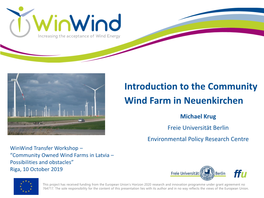 Introduction to the Community Wind Farm in Neuenkirchen
