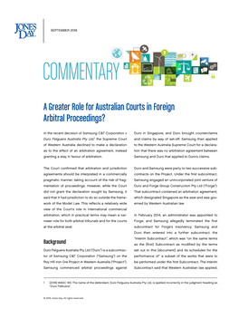 A Greater Role for Australian Courts in Foreign Arbitral Proceedings?