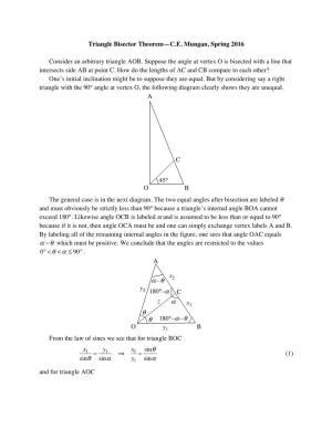 Triangle Bisector Theorem—C.E