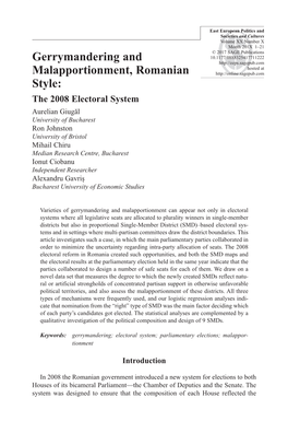 Gerrymandering and Malapportionment, Romanian Style
