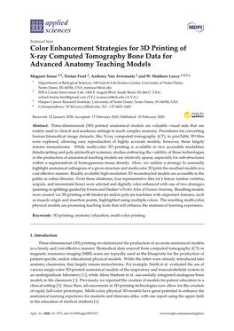 Color Enhancement Strategies for 3D Printing of X-Ray Computed Tomography Bone Data for Advanced Anatomy Teaching Models