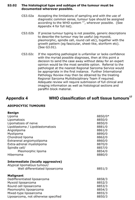 Appendix 4 WHO Classification of Soft Tissue Tumours17