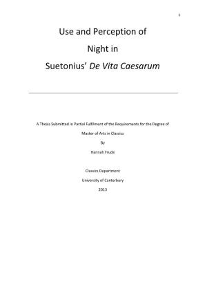 Use and Perception of Night in Suetonius' De Vita Caesarum