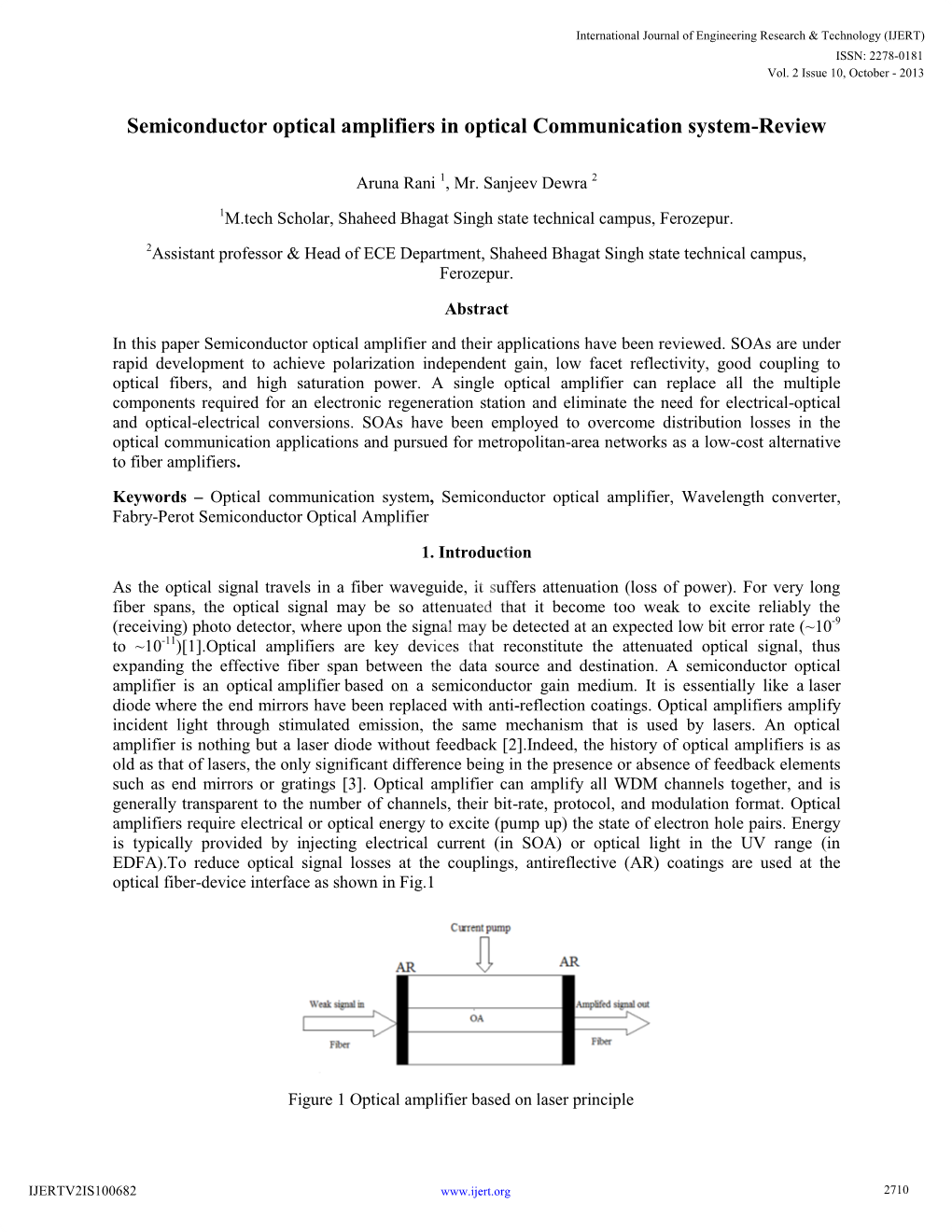 Semiconductor Optical Amplifiers in Optical Communication System-Review