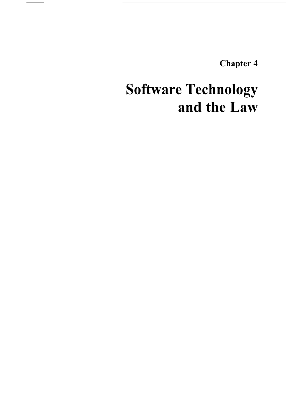 Software Technology and the Law Contents Page Introduction