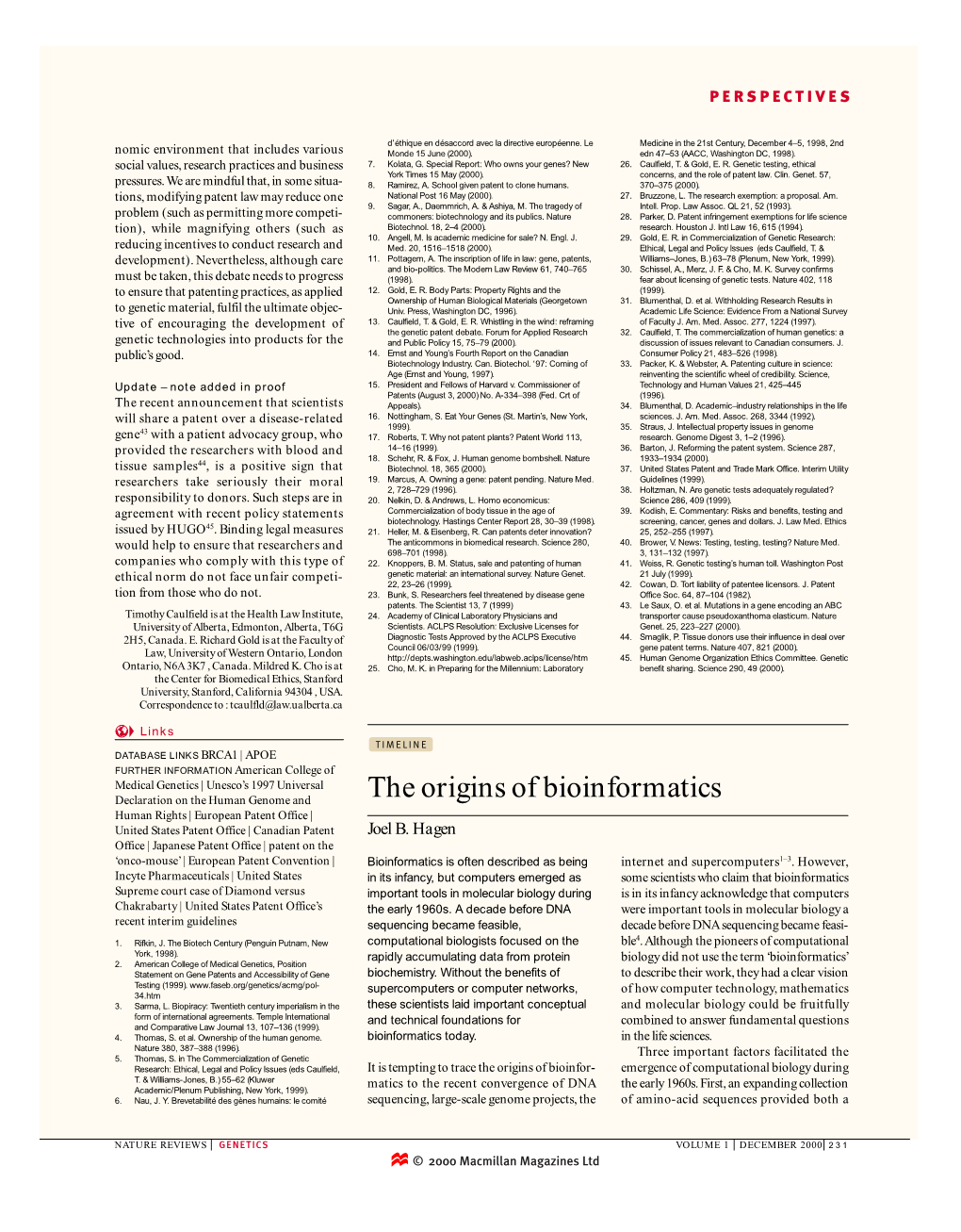 The Origins of Bioinformatics.Pdf