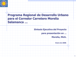 Programa Regional De Desarrollo Urbano Para El Corredor Carretero Morelia Salamanca …