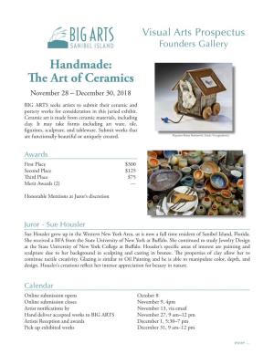 Handmade: the Art of Ceramics November 28 – December 30, 2018