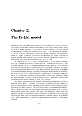 Chapter 21 the IS-LM Model