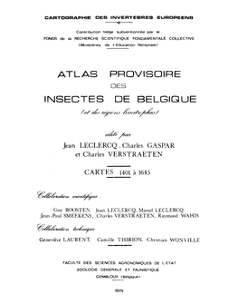 Atlas Insectes Provisoire De Belgique