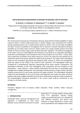 Water Resources Management Flowchart in Regional Unit of Kastoria