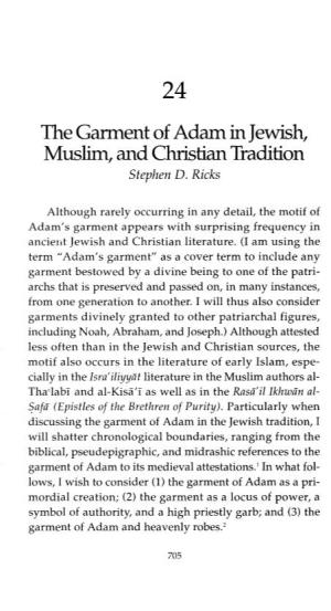 The Garment of Adam in Jewish, Muslim, and Christian Tradition