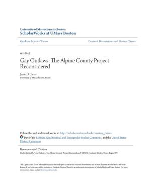 Gay Outlaws: the Alpine County Project Reconsidered Jacob D