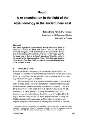 Nagid: a Re-Examination in the Light of the Royal Ideology in the Ancient Near East