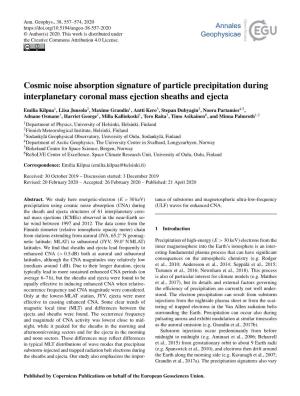 Cosmic Noise Absorption Signature of Particle Precipitation During Interplanetary Coronal Mass Ejection Sheaths and Ejecta
