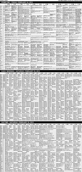 Primetime • Friday, February 24, 2012 Early Morning