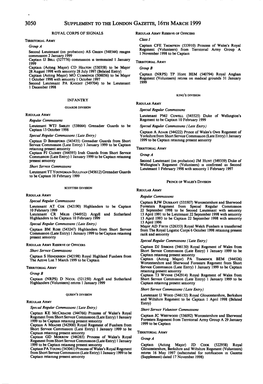 3050 Supplement to the London Gazette, 16Th March 1999