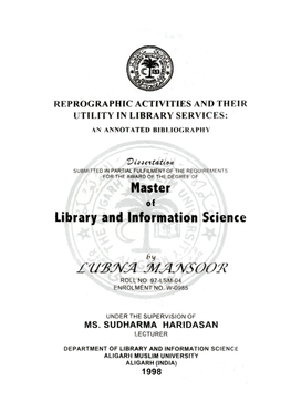 Master Library and Information Science