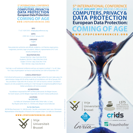 COMING of AGE DATA PROTECTION European Data Protection