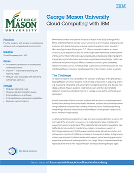 George Mason University Cloud Computing with IBM