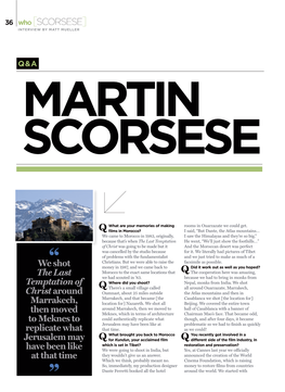 SCORSESE] INTERVIEW by Matt Mueller