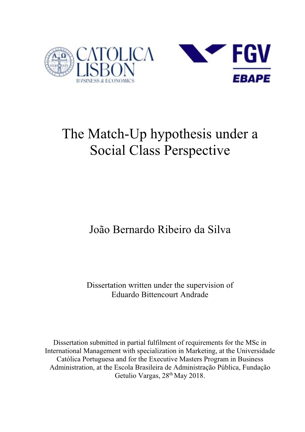 The Match-Up Hypothesis Under a Social Class Perspective