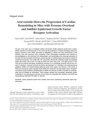 Atorvastatin Slows the Progression of Cardiac Remodeling in Mice with Pressure Overload and Inhibits Epidermal Growth Factor Receptor Activation